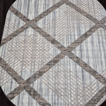 Ковер F351 - CREAM-BLUE - Овал - коллекция SIERRA