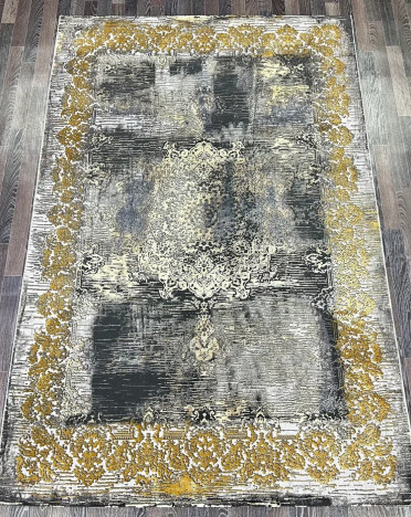 Ковер турецкий AA627A Lisa (Полиэстер, желтый, серый)