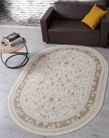 Ковер M101B - CREAM / CREAM - Овал - коллекция ZARINA