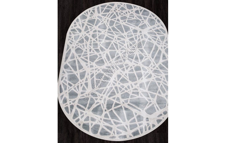 Российский ковер D967 - BLUE-CREAM - Овал - коллекция MIRANDA