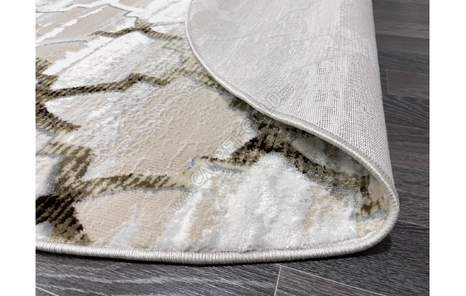 Турецкий ковер 40547B_KAHVE / COKME BEYAZ ОВАЛ